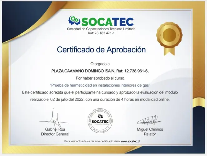 Prueba de Hermeticidad SOCATEC