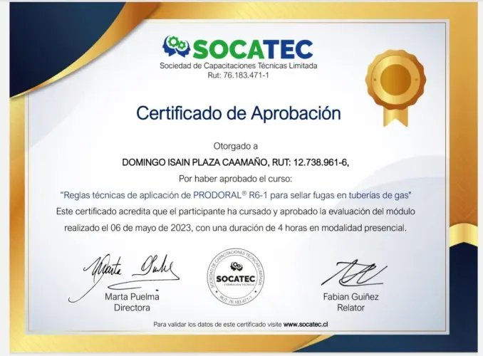 Certificado Prodoral R6-1