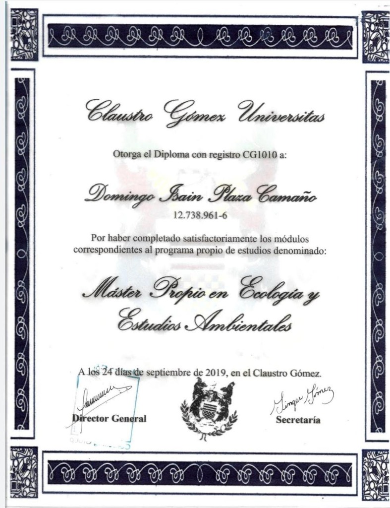 Diploma Máster en Ecología y Estudios Ambientales