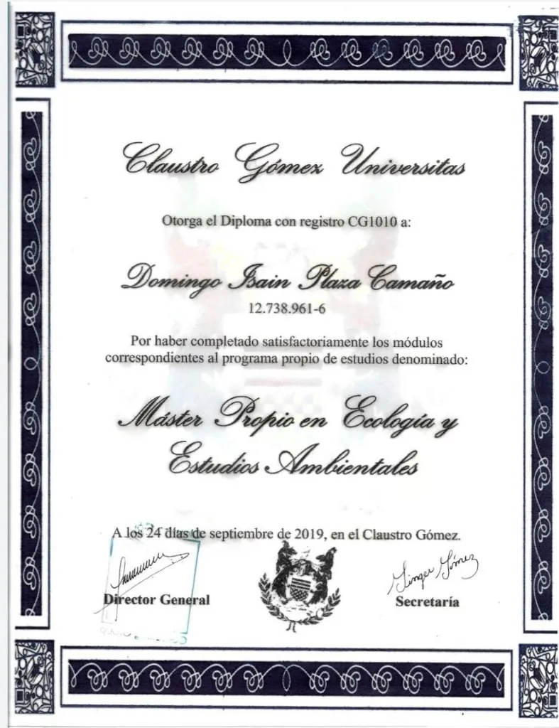 Diploma Máster en Ecología y Estudios Ambientales