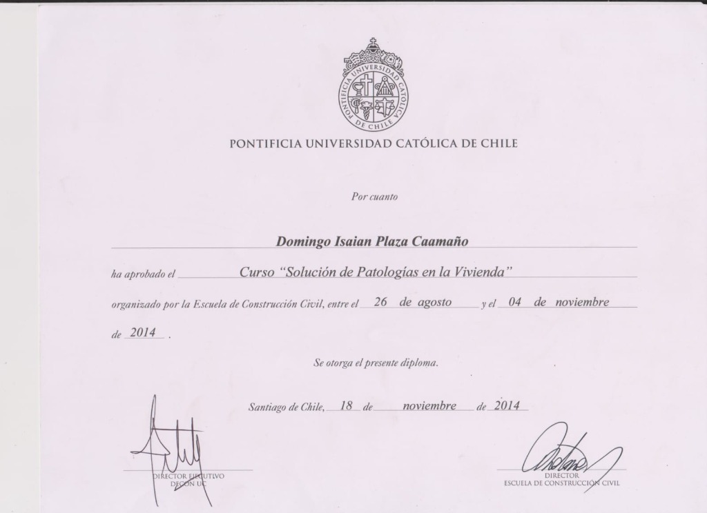 Diploma PUC Solución de Patologías en la Vivienda