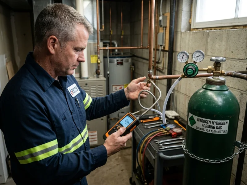 Inspección de fugas con cilindro de gas trazador N2 H2